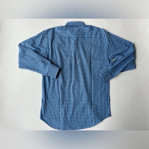 Peter Millar Button Down Shirt Cotton Blue Check Long Sleeve Men's Size M - Picture 12 of 13